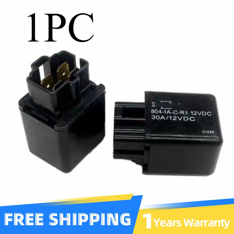 

1PC 804-1A-C1 12VDC automotive relay 30A set usually open with 4 plugs