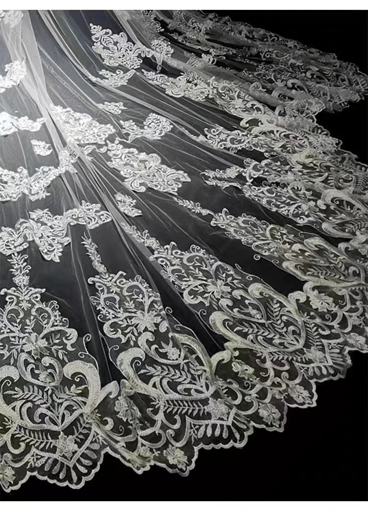 Off White Unique Lace Wedding Veil Luxury Veil Cathedral Bridal Veil Wedding Accessories