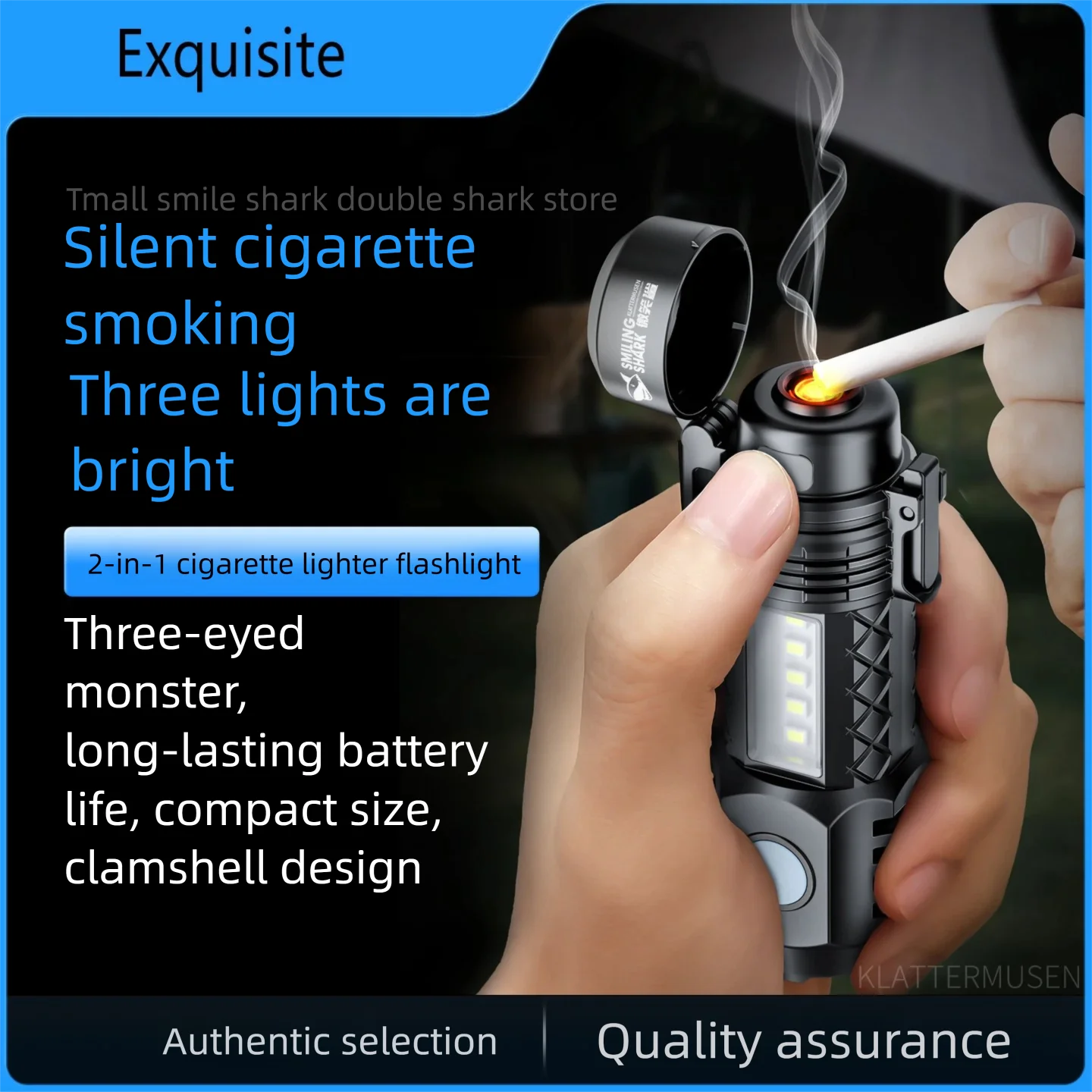 

Windproof gift for boyfriend, charging with flashlight, high-end men's creative personality, trendy tungsten cigarette lighter