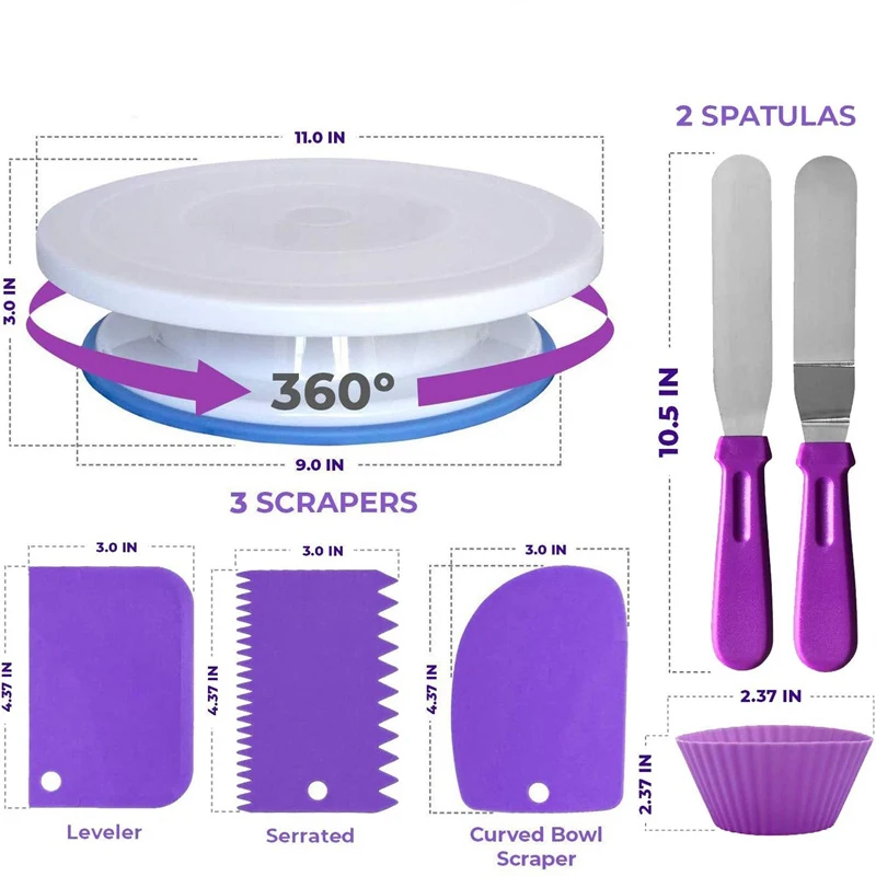 492pcs Cake Decorating Tools Kit Pastry Baking Utensils With Rotating Turntable Stand, Nozzle,Spatula Cake Decorating Tool