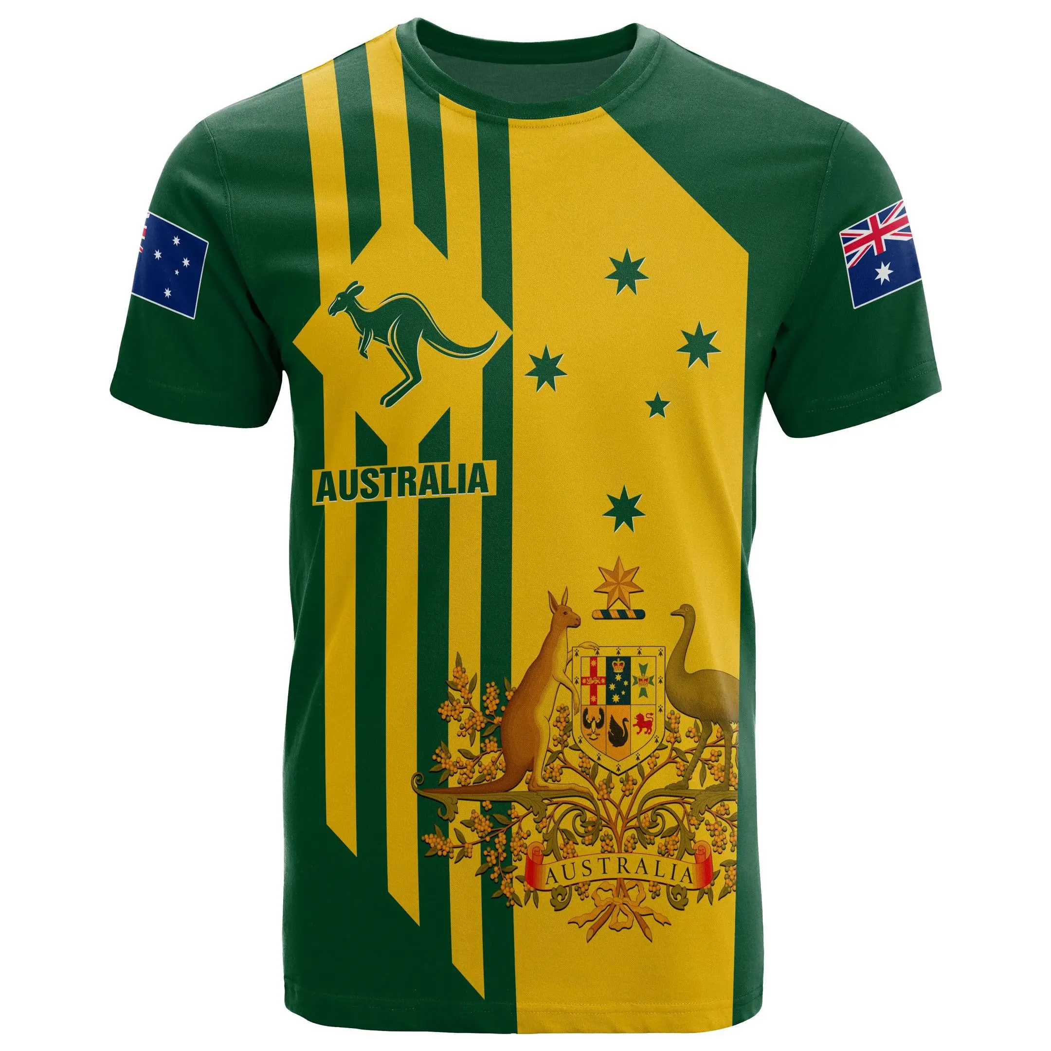 Custom Name Summer Casual Australia Flag Graphic T-shirts Cool Loose Oversized Men's Fashion Streetwear Short Sleeve Jersey