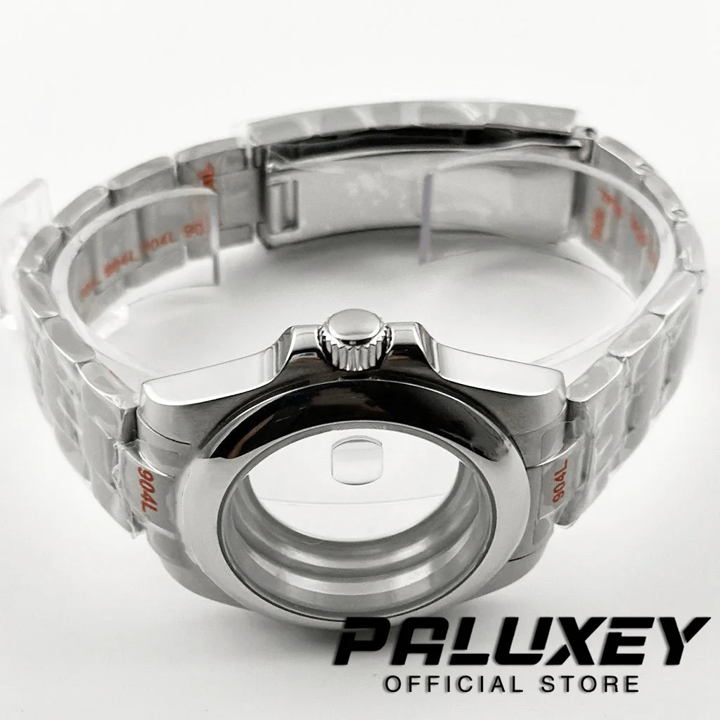40mm Waterproof Smooth Bezel Sapphire Crystal Brushed Watch Case Oyster Strap Fit NH34 NH35 NH36 NH38 ETA 2824 PT5000 Movement