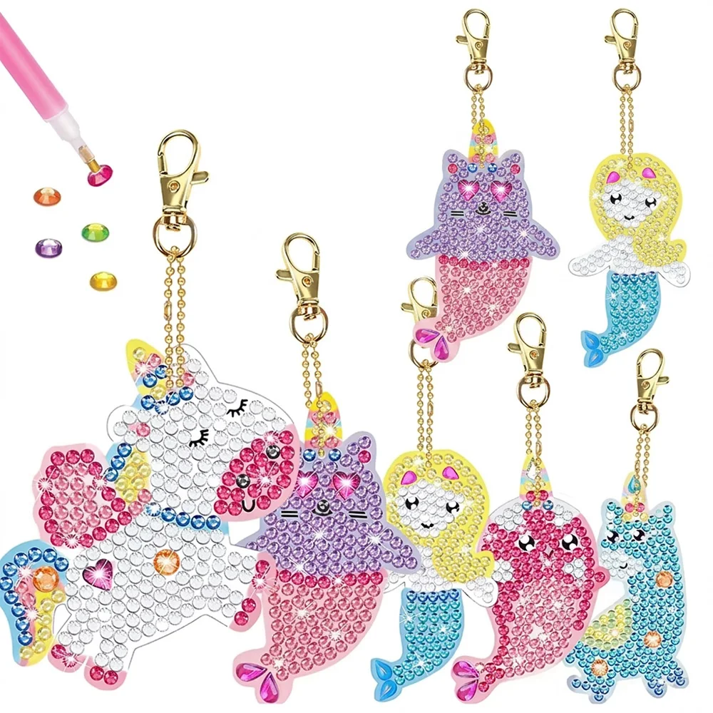 5D Diamond Painting Kit DIY Crafts Easter Basket Stuffers Gifts for Girls Kids Ages 3-12 Party Favors Bag Pendant Toys