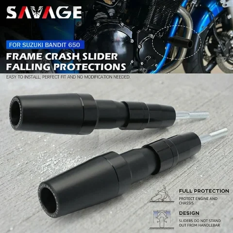 SAVAGE Frame Slider Crash Protector for SUZUKI BANDIT 650/S 2005-2006 (GSF650/GSF650S) - Motorcycle Engine & Fairing Protection