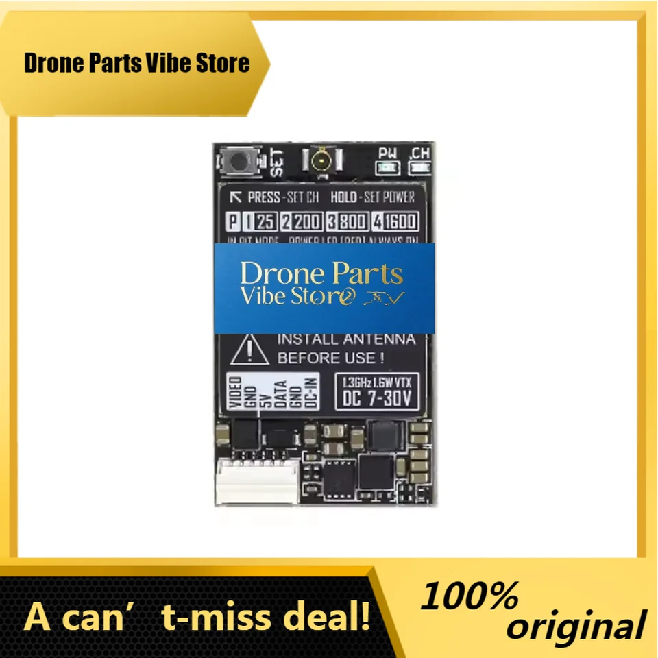 

Drone PartsRUSHFPV 1.2G/1.3G 1.6W V1.2 VTX 7-30V Analog Video Transmitter Module For RC FPV Drones Parts