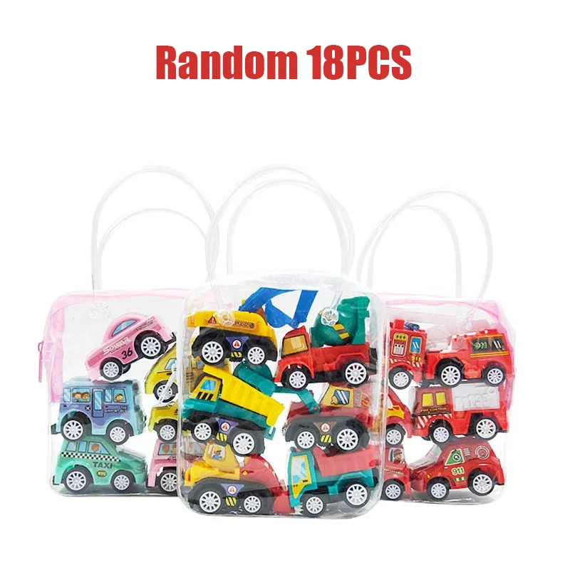 6/12/18 個ミニ慣性プルバックエンジニアリングカーファイアトラック都市サービス車両セット子供子供漫画のおもちゃ誕生日ギフト
