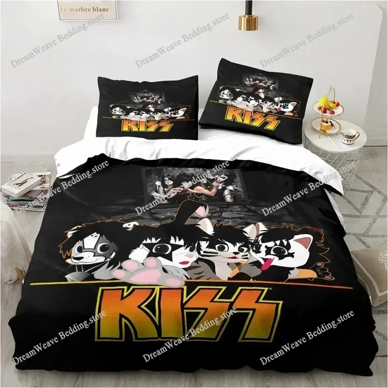 

Rock Band KISS Band Bedding Set for Bedroom Bedspreads for Bed Linen Comefortable Duvet Cover Quilt and Pillowcase Luxury Gift