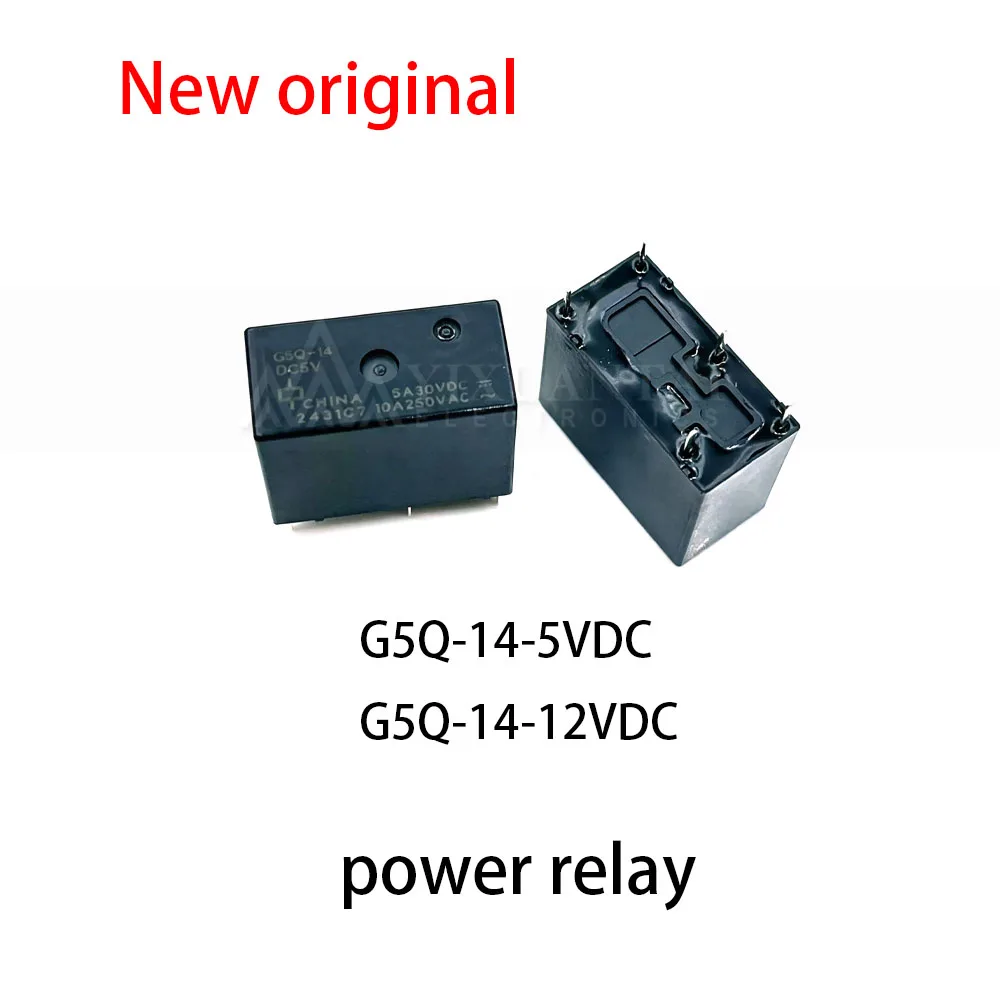 10Pcs G5Q-14-5VDC G5Q-14-12VDC Power relay 12V 10A 5-pin one on one off