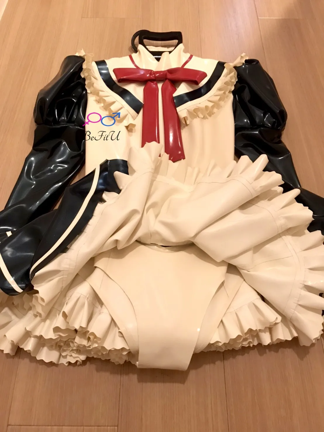 

Высококачественный латексный костюм горничной, колготки для косплея, фетиш, кружевная плиссированная юбка JK на заказ