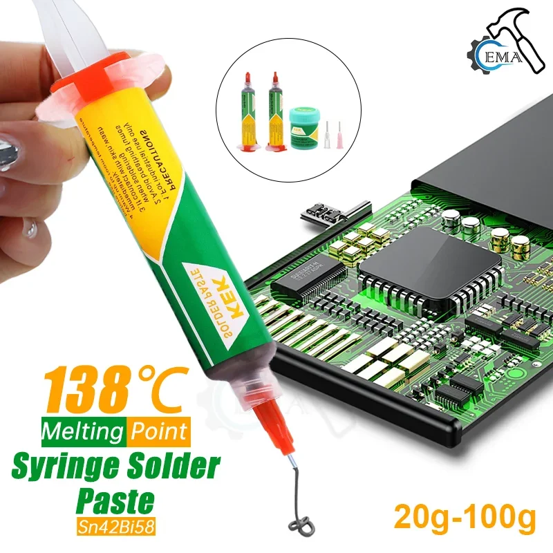 

Low High Temperature Flux for Soldering Solder Paste Lead-free Syringe Flux for Soldering Led Sn42bi58 SMD Repair Tin Paste