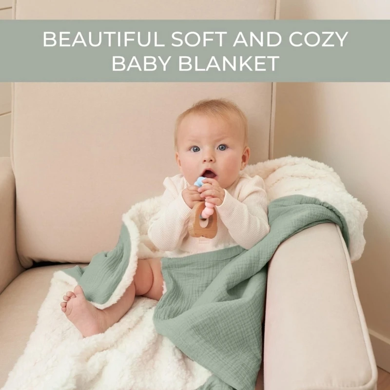 Breathable and Warm Quilt Comfortable Baby Blanket Soft Plush Throw Wrap Towel for Sleeping and Relax