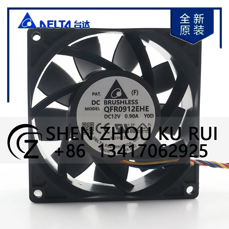 

Delta 5V 24V 48V DC12V 0.90A AC EC 9038 90X90X38MM 9CM 4-wire Pwm Speed Regulation High air Volume Server QFR0912EHE Cooling Fan