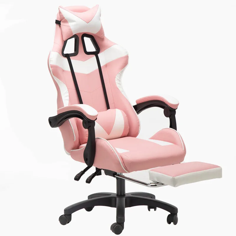 Luxury Quality Top Gaming Chair Race Comfortable pink Silla Gaming Cheap Pvc Leather Pillow Gaming