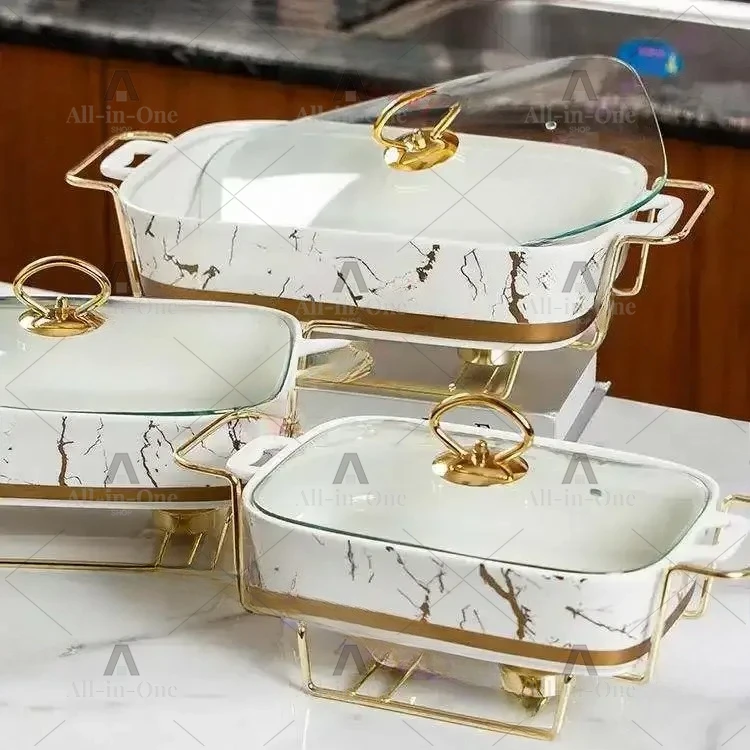 rectangular-ceramic-pot-baking-tray-tableware-light-heat-dry-soup-pot-creative-pot-holder-with-candles