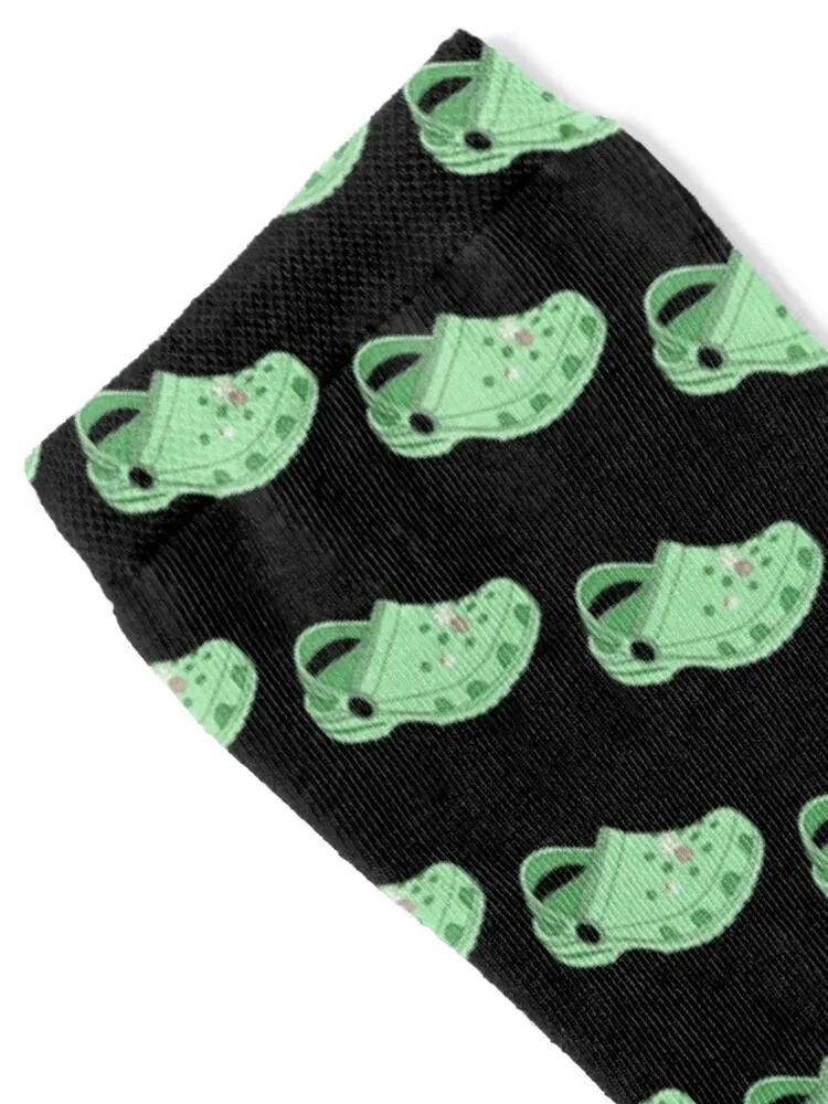 Green Croc with Jibbitz Socks funny gifts moving stockings Stockings anti-slip Socks Men's Women's