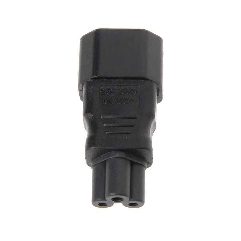 IEC 320 C14 3-Pin Male To C5 3-Pin Female Power Plug Converter Adapter