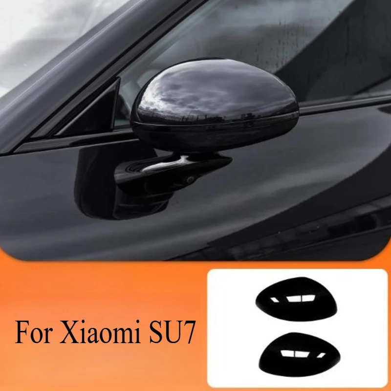 For Xiaomi SU7 Rearview Mirror Anti-collision Reversing Mirror Carbon Fiber Protective Cover Outer Decoration Accessories