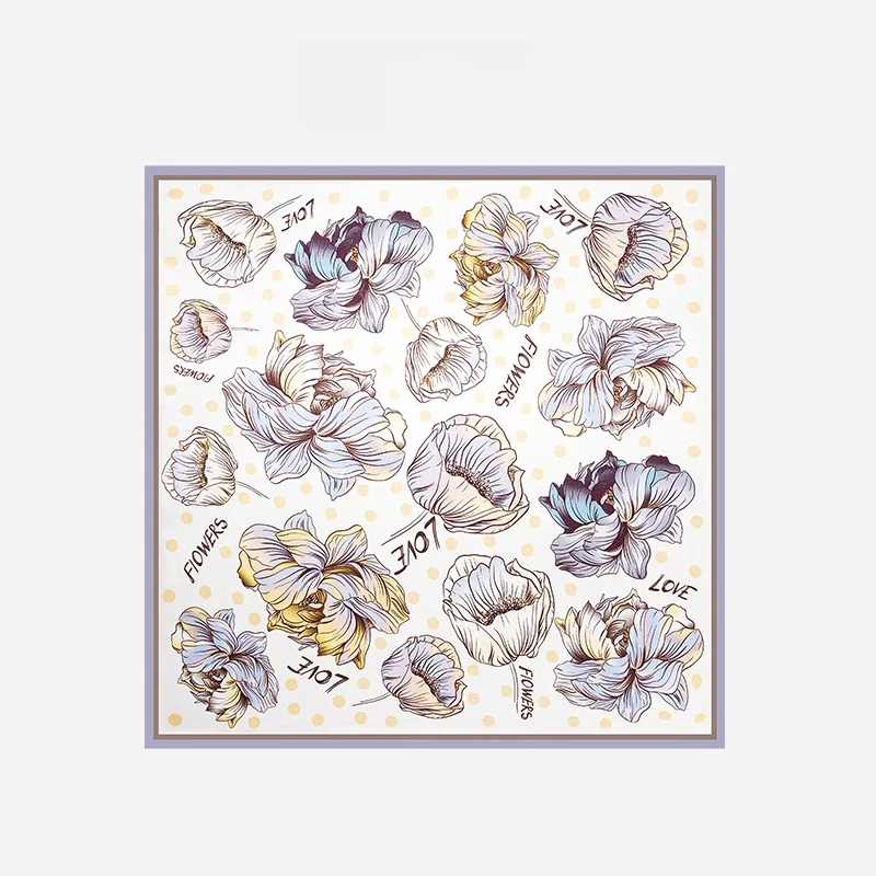 エレガントなシルクスクエアスカーフネクタイ韓国スプレーペイントライトラグジュアリースタイルガールフレンドへの誕生日プレゼントシルク00マルベリーシルク