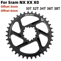 Plato de montaje directo MTB para sram NX XX XO anillo de cadena de 3 pernos 0mm 3mm 6mm offset 30t 32t 34t 36t 38t 9 10 11 bandeja de 12 velocidades