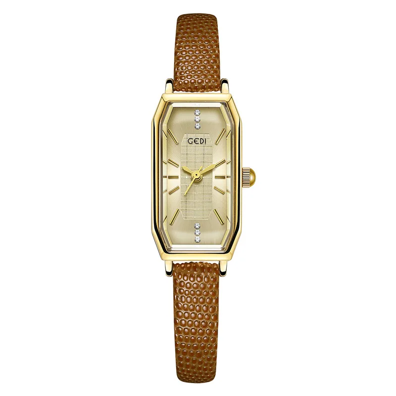 Women's Quartz Watches Fashion Trend Leather Belt Rectangular Waterproof Bracelet Retro Simple Lady Watch
