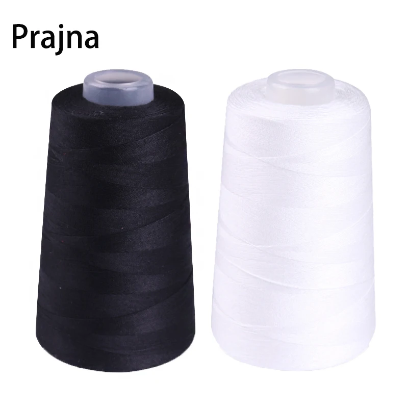 Black and White 3000Yards Overlocking Sewing Machine Line 20S/3 Industrial Polyester Sewing Threads For Jeans Sewing Supplies