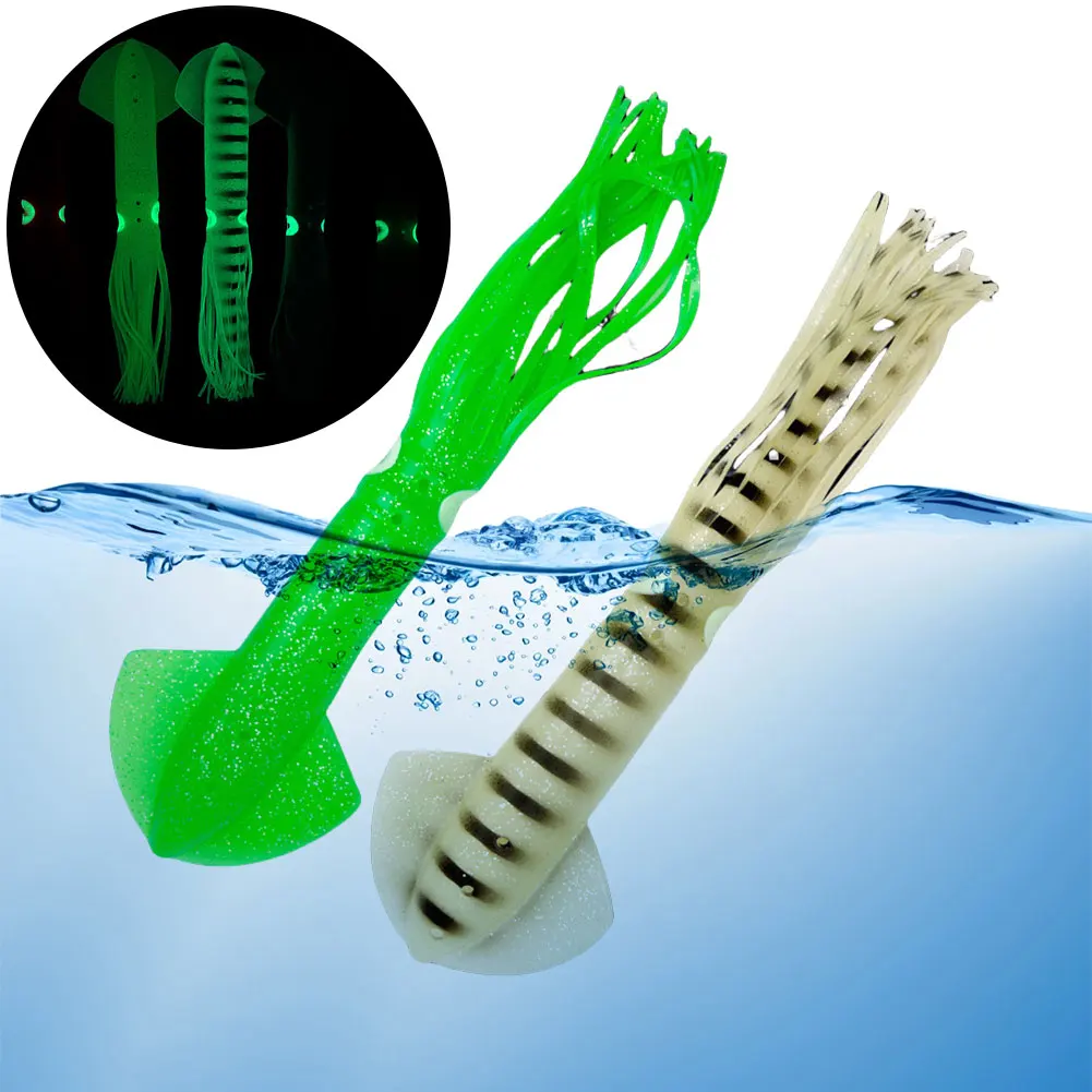 5 pezzi 30 cm esche morbide da pesca esche per calamari luminosi esche per calamari in silicone esche artificiali per acqua salata