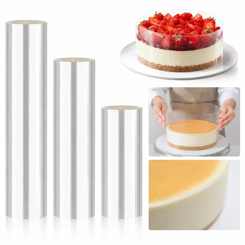 1 Roll Transparent Cake Surround Film Chocolate Mousse Cakes Decorations Edges Film DIY Baking Cupcake Pastry Tools Supplies
