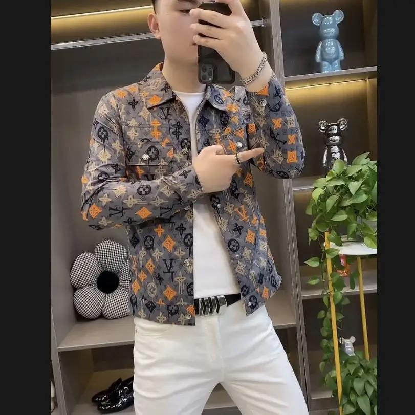 

Модная мужская куртка с воротником на весну и осень, новые стили, приталенный крой, индивидуальные цвета, молодежная куртка с воротником-рубашкой.