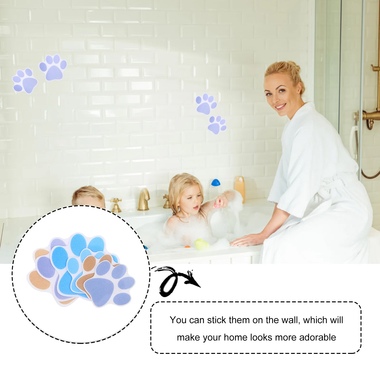 

Decals Dog Bath Non-slip Stickers Cartoon Anti Bathtub Strips Adhesive Tape