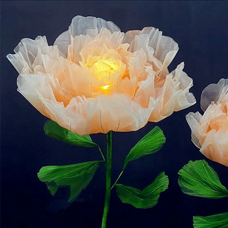 

Silk Peony Flower for Window Decoration, Automatic Opening and Closing, Artificial Flower, Wedding Event Stage, Birthday