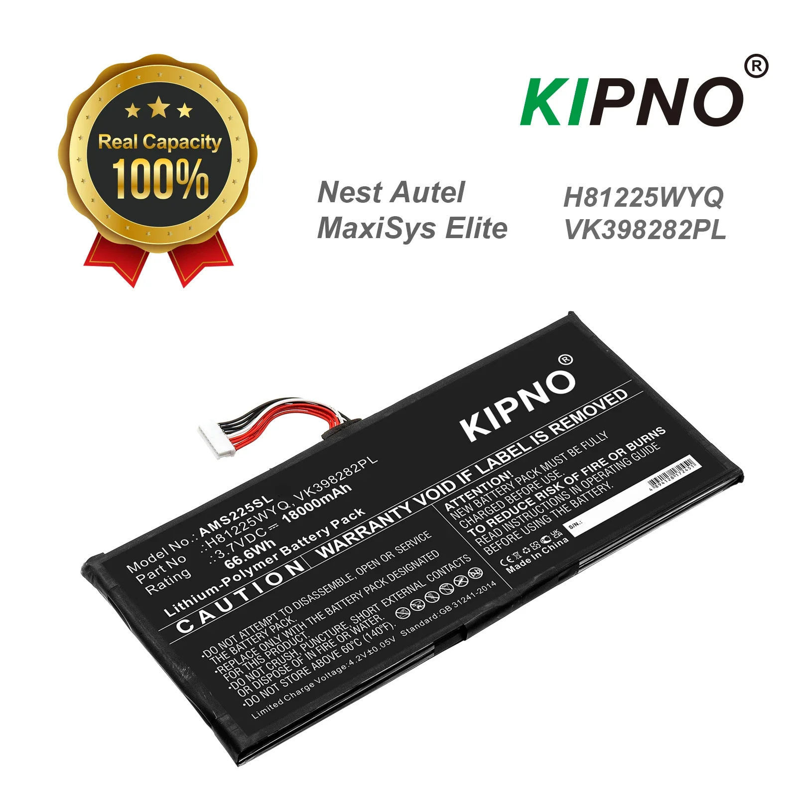 

Diagnostic Scanner Battery 3.7V/18000mAh H81225WYQ,VK398282PL for Autel MaxiSys Elite
