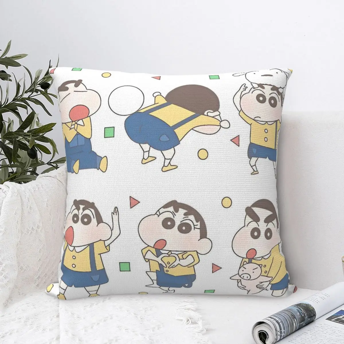 

Crayons Shin-chans Pillow Case Cushion Cover Soft Pattern Pillow Cover Retro Trendy Pillowcases For Sofa Car Home Decor