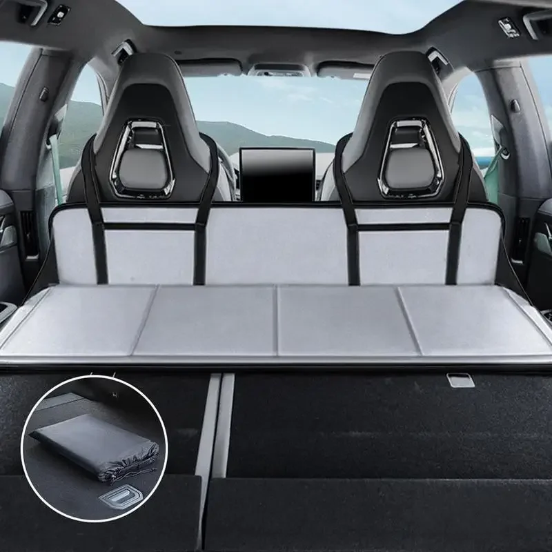 Colchão de extensão do assento traseiro do carro suv flanela amigável à pele 4 camadas cama de viagem não inflável universal para viajar/acampamento