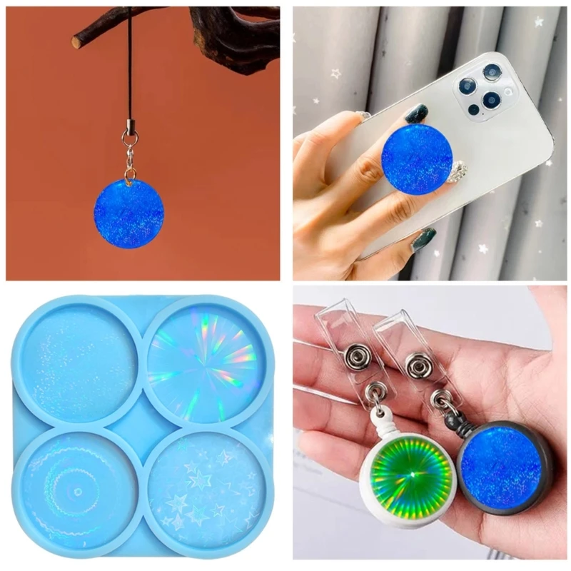 Phone Grip Resin Mold Round Epoxy Casting Mold for Epoxy Crafts,Jewelry,Pendant Dropship