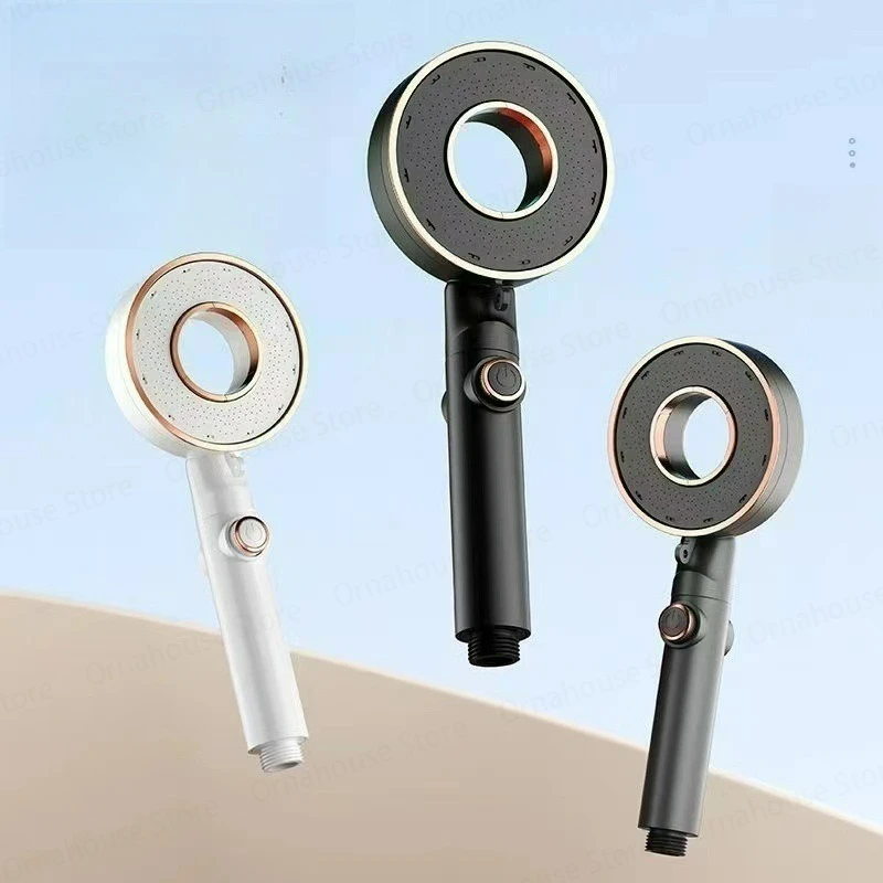 

3 Modes High Pressure Shower Head One-Key Stop Water Spray Nozzle Bathroom Faucet Accessorie Bathroom Shower Faucet