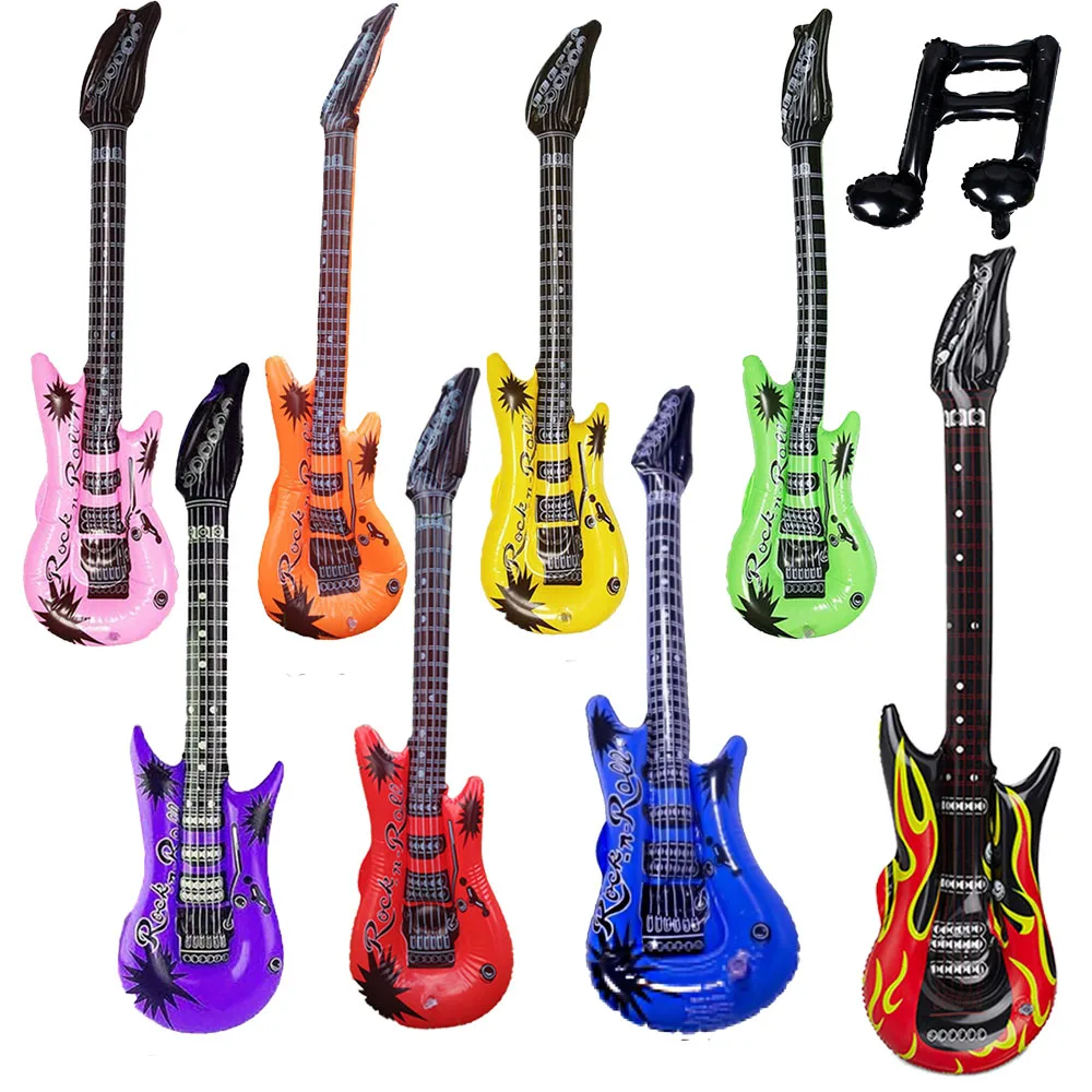 Aufblasbare Gitarre 36'' wiederverwendbare aufblasbare Gitarre Spielzeug Rock and Roll Partybevorzugungen aufblasbare Party Requisite 80er 90er Jahre Party Dekore – Detail 1