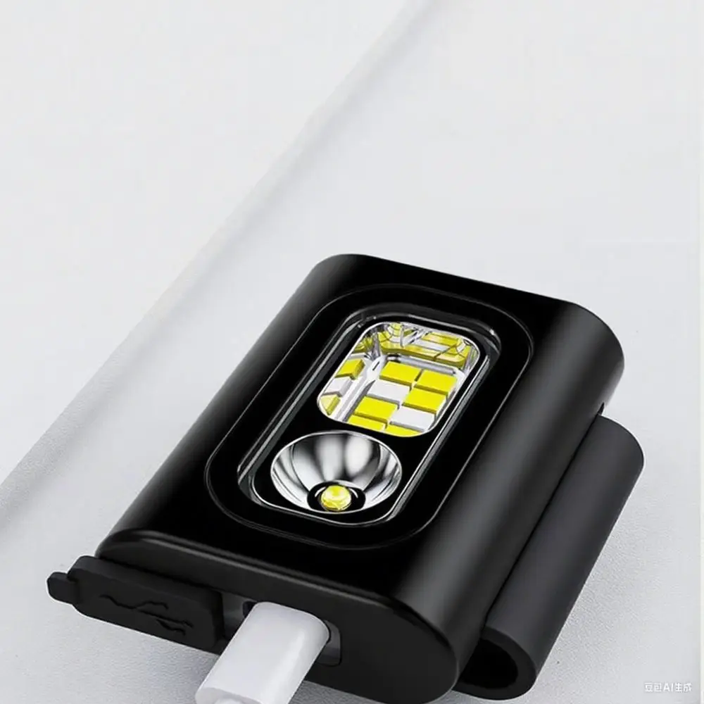 Lampu Depan LED COB Isi Ulang USB Klip Magnetik Kuat Visibilitas Tinggi Lampu Jogging Keselamatan Tahan Air Durasi Ultra Panjang