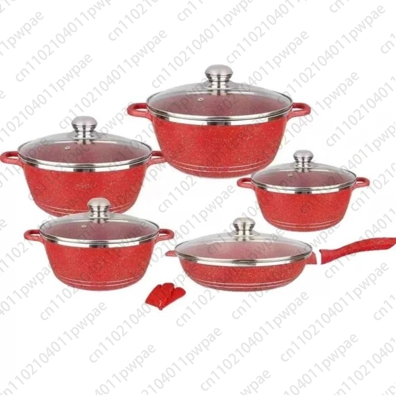 

12-piece Set Pot, Korean-style Pot Set Pot, Non-stick Pot, Aluminum Die-cast Pot