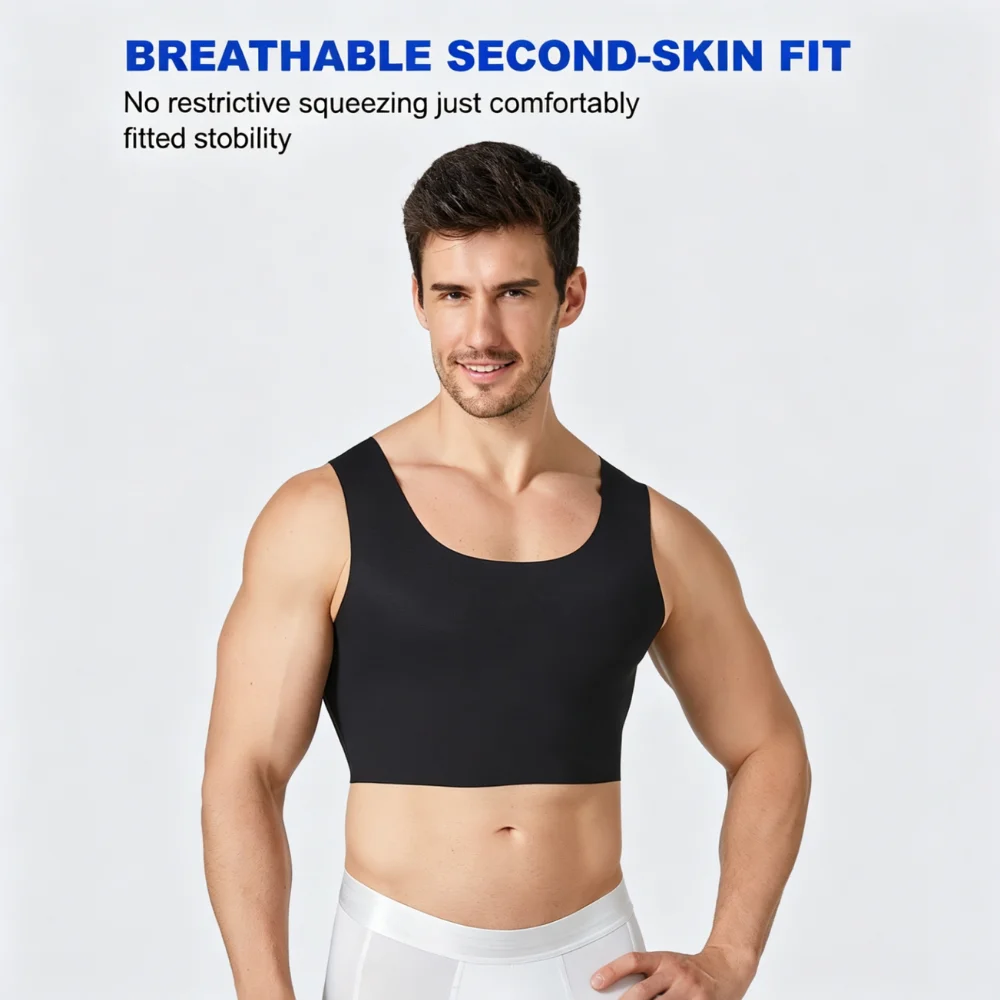 Men Chest Binder Compression Tank Top Pullover Slimming Undershirt Hide Gynecomastia Transgender Tomboy Male Corset Vest
