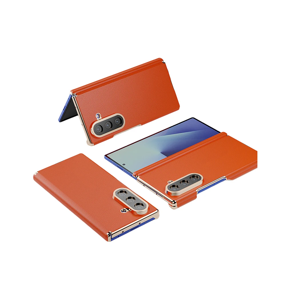 for Samsung Galaxy Z Fold 7 Case Heavy Duty Full Coverage Lens Protection Hinge Cover Business Leather Drop Proof