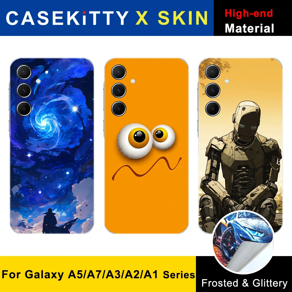 CASEKiTTY Skin For Samsung Galaxy A55 A54 5G Wrap A53 A34 A14 Sticker A52 Back Film Protective Decal Frame Screen Protector