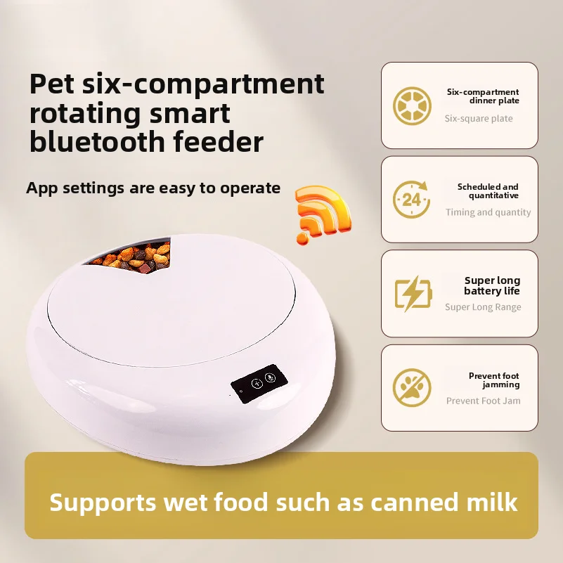 

Smart Automatic Pet Feeder Wet Dry Food Dispenser 6 Meals Smart Cat Feeder Kibble Dispenser For Cat Dog Pets Supply Bowl