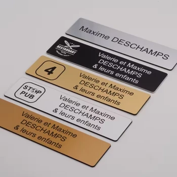 حجم 7*2 سم مخصص رقم المنزل شارة محفورة تخصيص بروش دبوس الشريط المغناطيس معرف باب صندوق البريد اسم العلامة