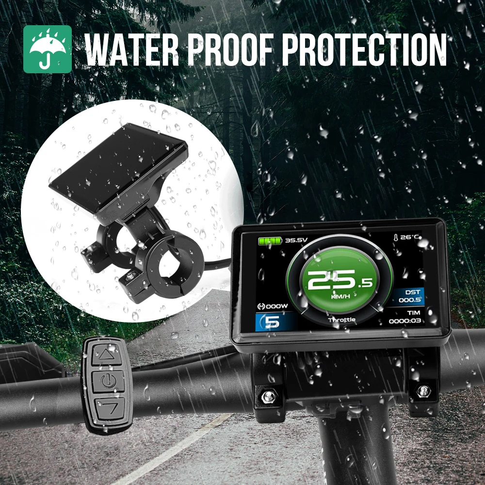 Ebike عرض KT TF02H عرض 24V36V48V دراجة كهربائية Kunteng لوحة تحكم ذكية عرض لمجموعة محرك الدراجة الكهربائية #6