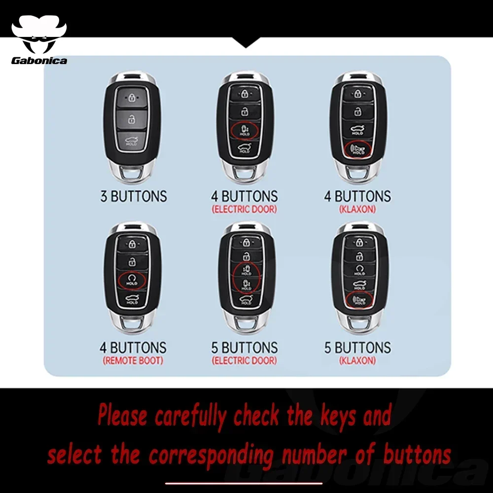 3/4/5 Buttons Car Key Case Cover Keychain for Hyundai N I30 Ix35 KONA Encino Solaris Azera Grandeur Ig Accent Santa Fe Palisade