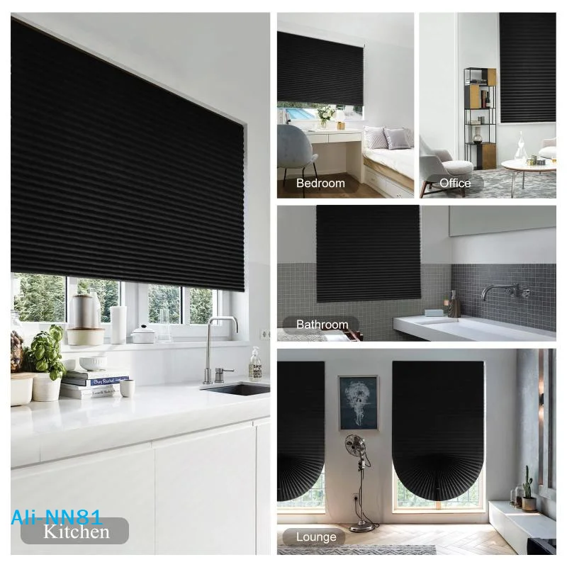 【N】Self Adhesive Window Shades Cordless Window Blinds Pleated Fabric Shades For Privacy Light Filtering