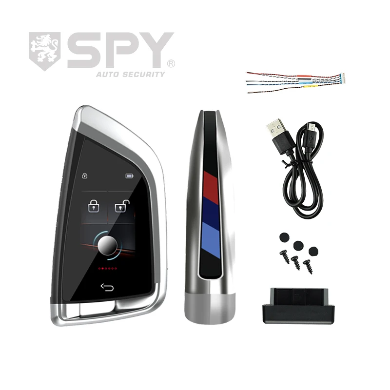 SPY Universal Smart Key LCD Touch Screen Remote Control, Ignition Start Stop Engine Comfortable Entry Car Remote Key White