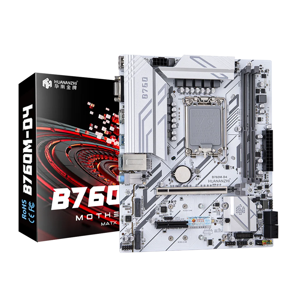 HUANANZHI B760M-VH-A DDR4 Motherboard Kit LGA1700, Compatible Intel Core I3/I5/I7 12/13/14 Gen, M.2 NVME WIFI Gaming Mainboard view 2