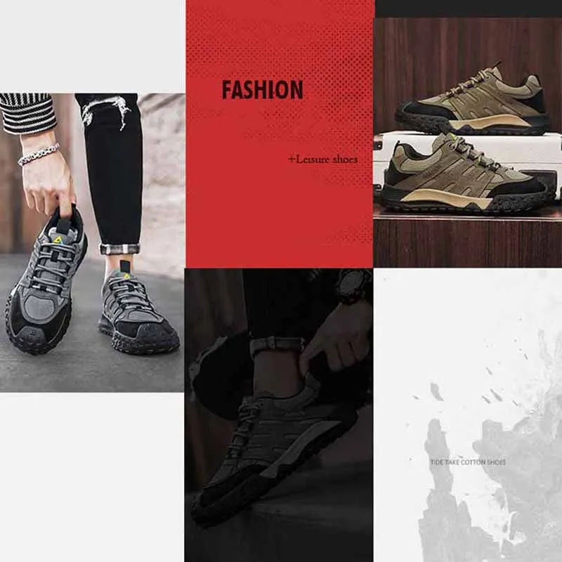 Oulylan Tooling Scarpe da uomo Suola spessa Scarpe da trekking all'aperto da uomo Scarpe sportive casual di grandi dimensioni 39-44 Antiscivolo Resistente all'usura