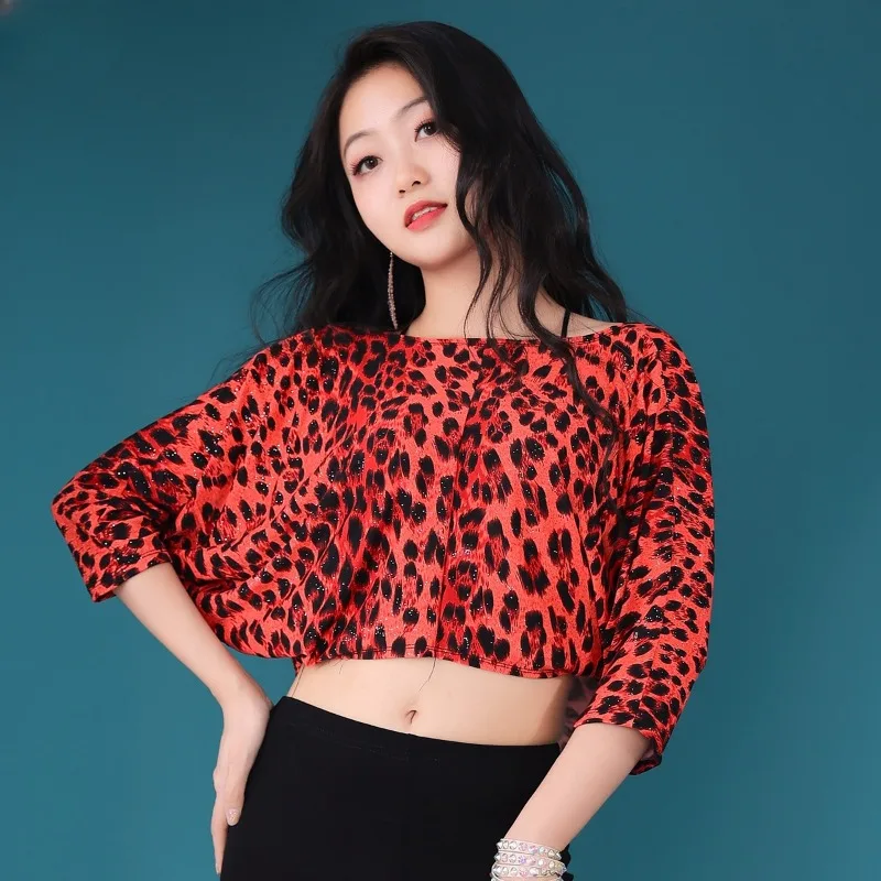 индивидуальный комплект для танца живота, сексуальный топ с леопардовым принтом, брюки для практики, униформа для танца живота, костюм для танца живота  menu Dik проведения танца живота